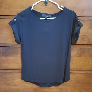 Black Short Sleeve Top Size XXS by BASQUE